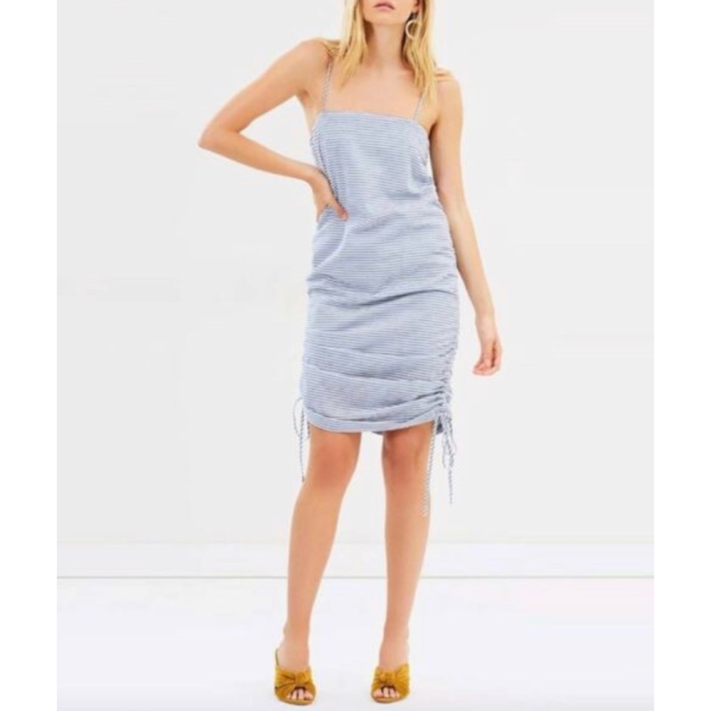 Shona Joy Picasso Ruched Slip Mini Dress